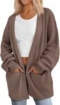 Women Oversized Cardigans Soft Knit Cardigan Sweater with Pockets
